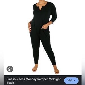 Smash + Tess - The Monday Romper. Midnight black. Size x small